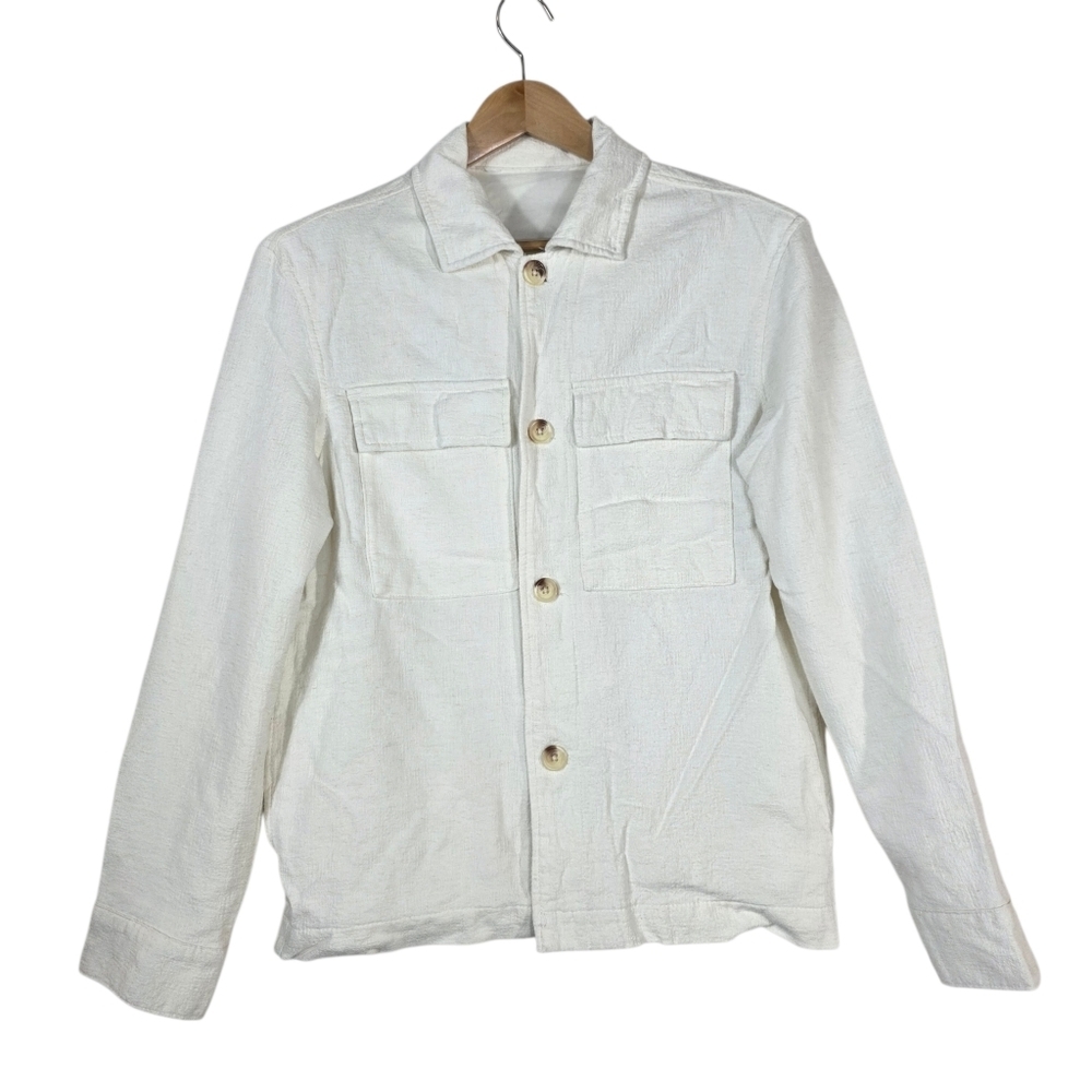 Zara linen blend White utility classic Jacket